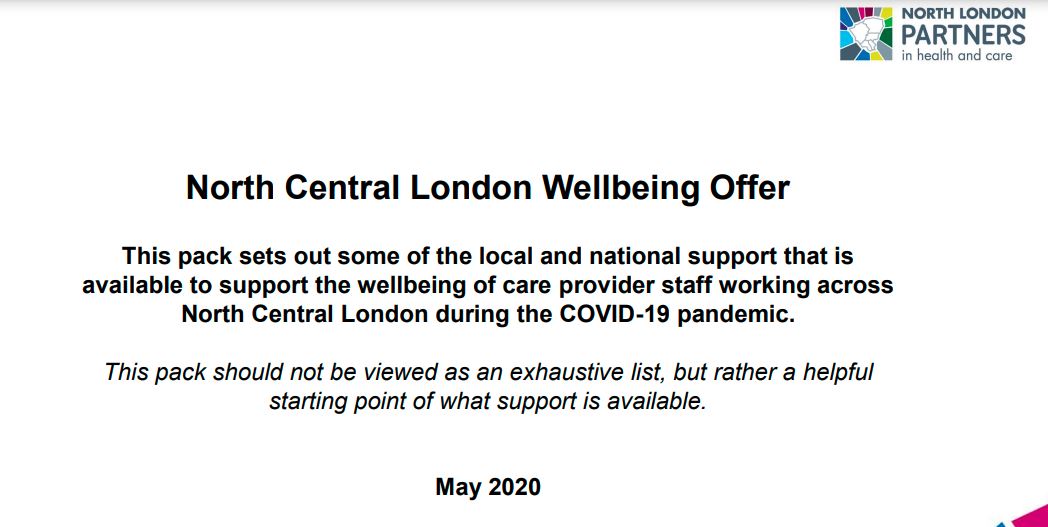 NORTH LONDON WELLBEING OFFER
