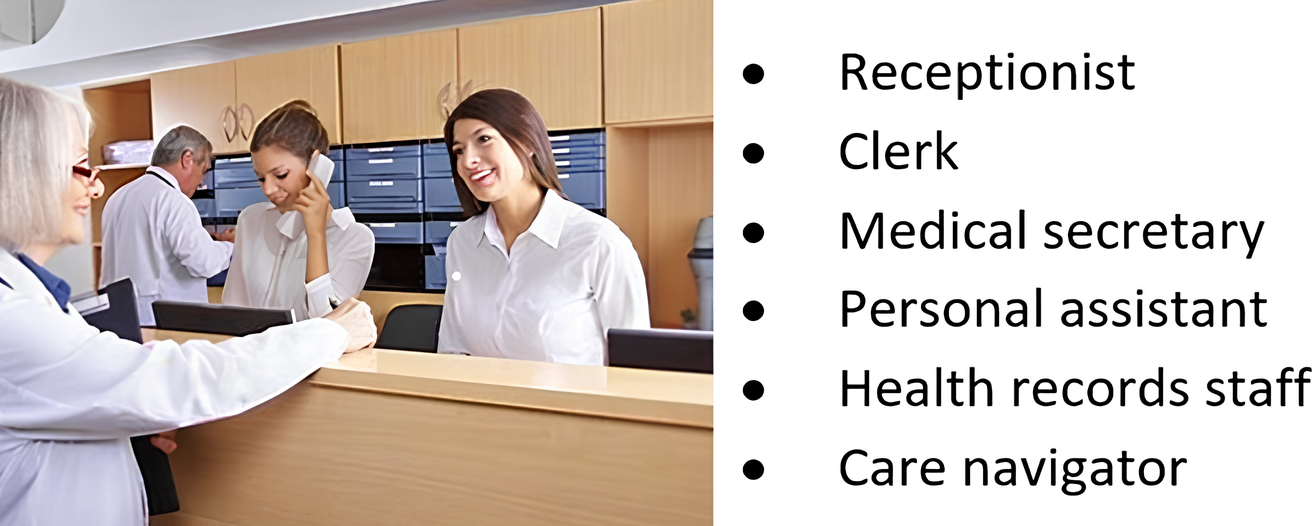A pharmacist interacting with a patient over a counter